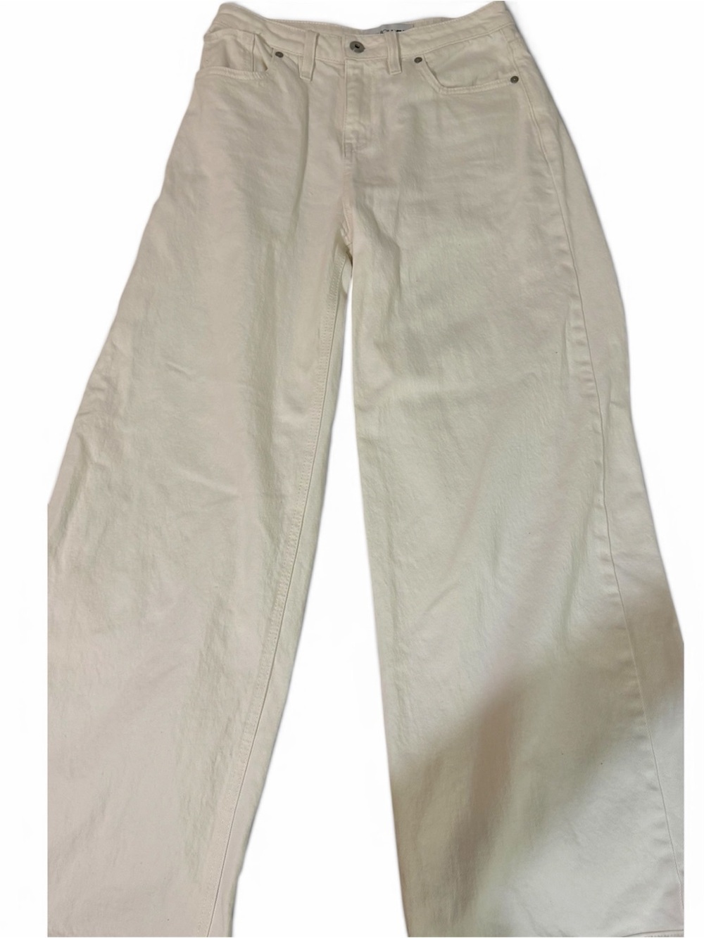 Fashion Nova High-Rise Wide-Leg Jeans in Off-White